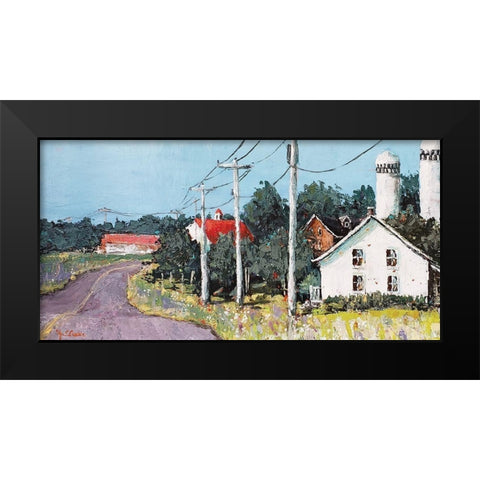 Country Road Farm Black Modern Wood Framed Art Print by Cusson, Marie Elaine