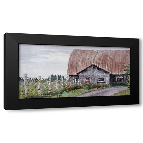 Barn Perspective Black Modern Wood Framed Art Print by Cusson, Marie Elaine