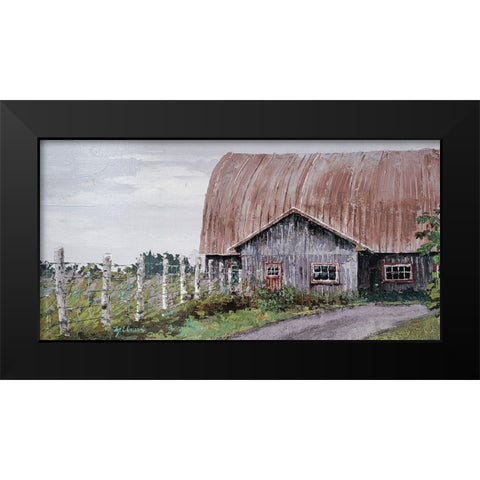 Barn Perspective Black Modern Wood Framed Art Print by Cusson, Marie Elaine
