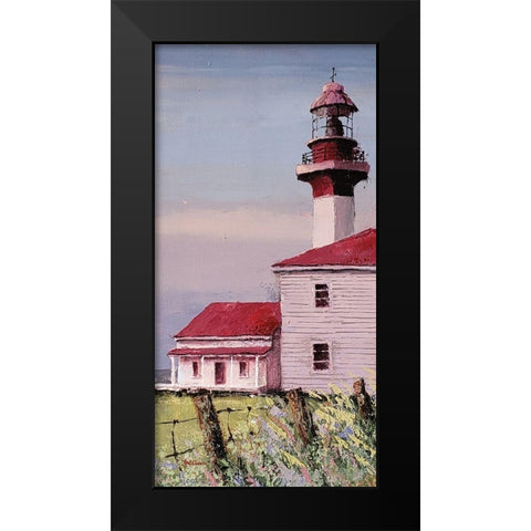 Lighthouse Point  panel Black Modern Wood Framed Art Print by Cusson, Marie Elaine