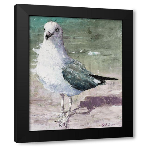 Beach Bird III Black Modern Wood Framed Art Print with Double Matting by Cusson, Marie Elaine