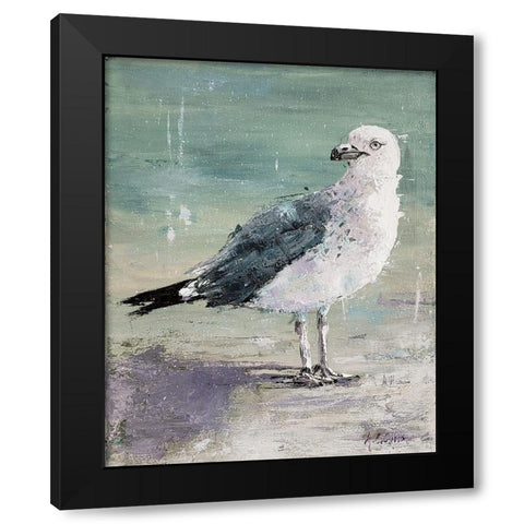 Beach Bird IV Black Modern Wood Framed Art Print by Cusson, Marie Elaine
