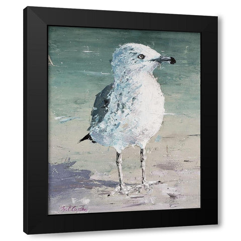 Beach Bird V Black Modern Wood Framed Art Print with Double Matting by Cusson, Marie Elaine