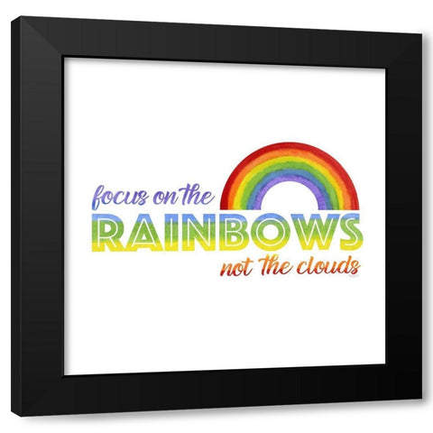 Rainbow Text II-Focus  on Rainbow Black Modern Wood Framed Art Print with Double Matting by Reed, Tara