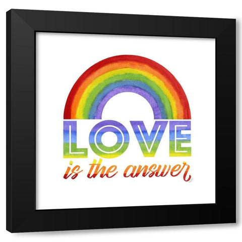 Rainbow Text IV-Love Black Modern Wood Framed Art Print with Double Matting by Reed, Tara