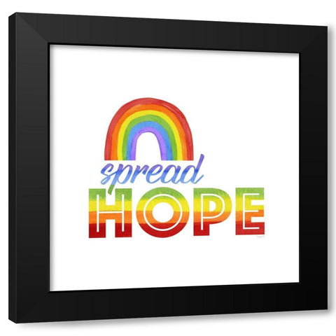Rainbow Text V-Spread  Hope Black Modern Wood Framed Art Print with Double Matting by Reed, Tara