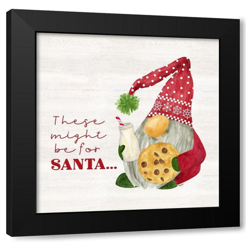 Gnome for Christmas Sentiment II-Cookies Black Modern Wood Framed Art Print by Reed, Tara