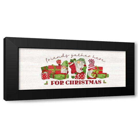 Gnome for Christmas Sentiment panel II-Friends Black Modern Wood Framed Art Print by Reed, Tara