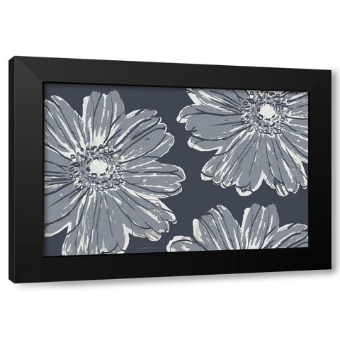 Flower Pop Sketch V-Shades of Grey Black Modern Wood Framed Art Print by Cusson, Marie Elaine