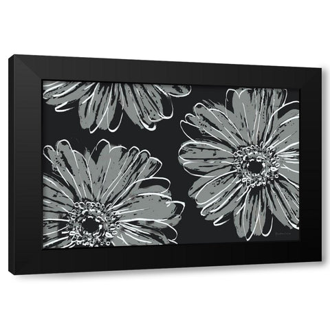 Flower Pop Sketch VII-Black BG Black Modern Wood Framed Art Print by Cusson, Marie Elaine
