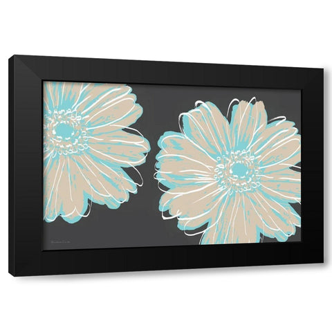 Flower Pop Sketch IX-Charcoal BG Black Modern Wood Framed Art Print by Cusson, Marie Elaine