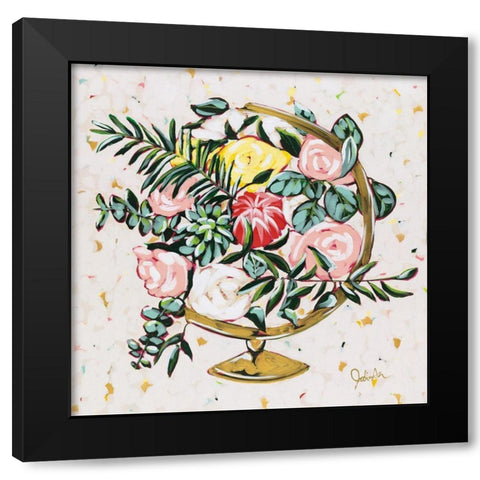 Globe Growth Black Modern Wood Framed Art Print by Augustine, Jodi