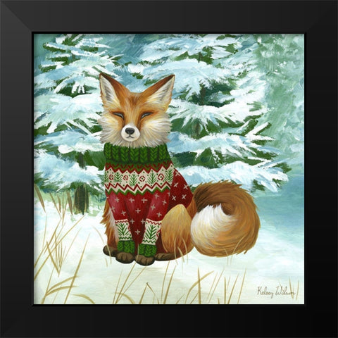Winterscape II-Fox Black Modern Wood Framed Art Print by Wilson, Kelsey