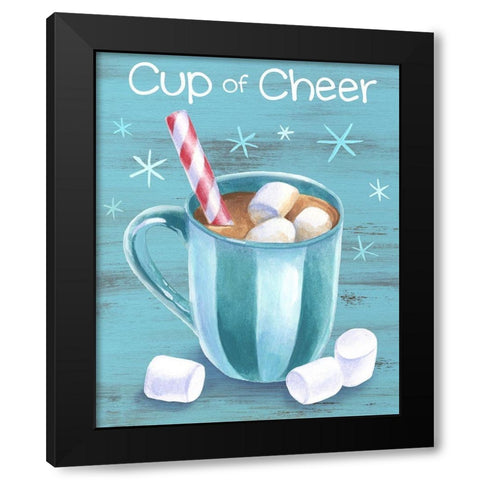 Peppermint Cocoa I-Cup of Cheer Black Modern Wood Framed Art Print with Double Matting by Wilson, Kelsey
