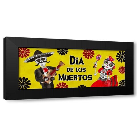 Day of the Dead panel I-Dia de los Muertos Black Modern Wood Framed Art Print by Reed, Tara