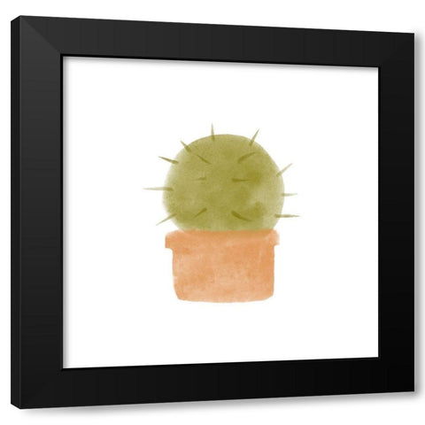Watercolor Cactus III Black Modern Wood Framed Art Print by Bannarot