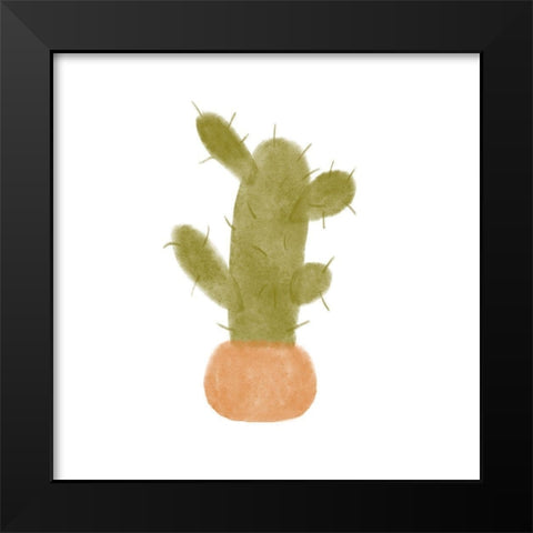 Watercolor Cactus IV Black Modern Wood Framed Art Print by Bannarot