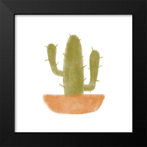 Watercolor Cactus V Black Modern Wood Framed Art Print by Bannarot