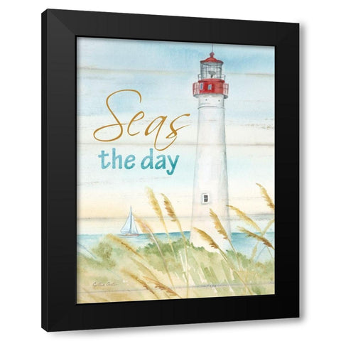 East Coast Lighthouse portrait II-Seas the day Black Modern Wood Framed Art Print by Coulter, Cynthia