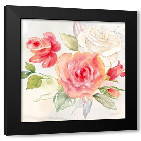 Garden Roses II Black Modern Wood Framed Art Print with Double Matting by Coulter, Cynthia