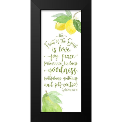 Fruit of the Spirit vertical I-Fruit Black Modern Wood Framed Art Print by Reed, Tara