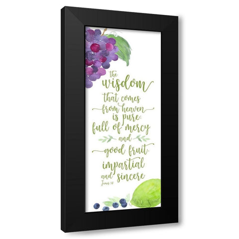 Fruit of the Spirit vertical IV-Wisdom Black Modern Wood Framed Art Print by Reed, Tara