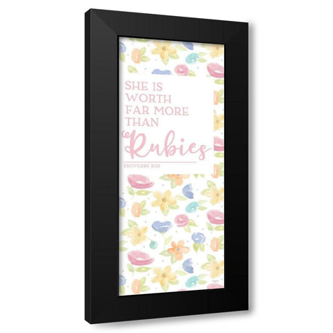 Girl Inspiration vertical I-Rubies Black Modern Wood Framed Art Print by Reed, Tara