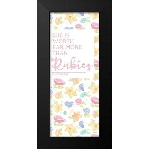 Girl Inspiration vertical I-Rubies Black Modern Wood Framed Art Print by Reed, Tara