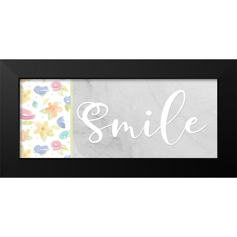 Girl Inspiration panel VIII-Smile Black Modern Wood Framed Art Print by Reed, Tara