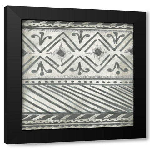 Boho Tribal Cloth II Black Modern Wood Framed Art Print with Double Matting by Tre Sorelle Studios