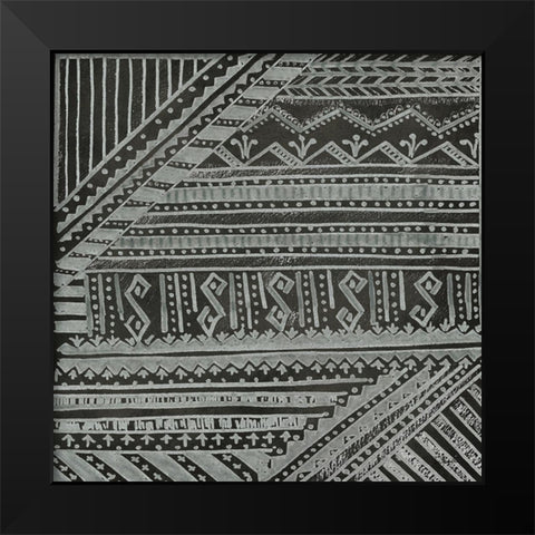 Boho Tribal Cloth I black Black Modern Wood Framed Art Print by Tre Sorelle Studios