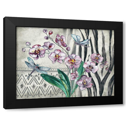 Boho Orchid landscape Black Modern Wood Framed Art Print with Double Matting by Tre Sorelle Studios