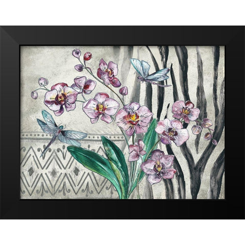 Boho Orchid landscape Black Modern Wood Framed Art Print by Tre Sorelle Studios