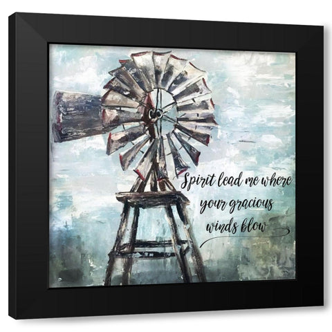 Primitive Windmill Black Modern Wood Framed Art Print by Tre Sorelle Studios