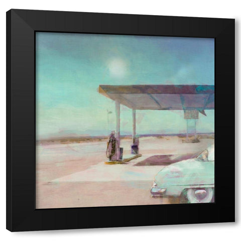 Gas  Stop Black Modern Wood Framed Art Print with Double Matting by Bay, Noah