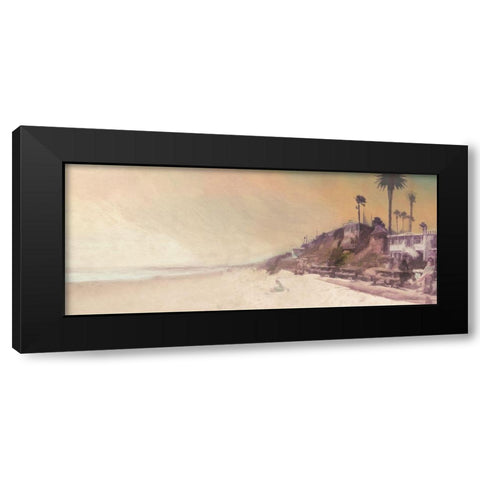 Girl  on the Beach Black Modern Wood Framed Art Print by Bay, Noah