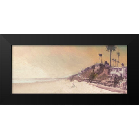 Girl  on the Beach Black Modern Wood Framed Art Print by Bay, Noah