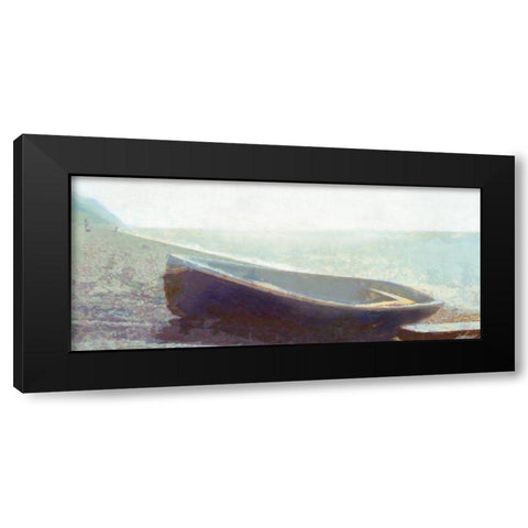 The  Blue Boat Black Modern Wood Framed Art Print by Bay, Noah