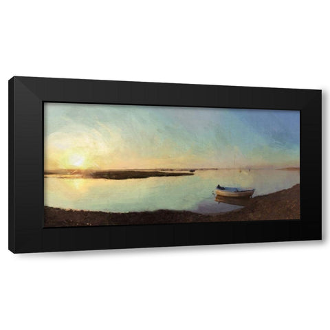Shingle  Beach Black Modern Wood Framed Art Print with Double Matting by Bay, Noah