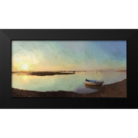 Shingle  Beach Black Modern Wood Framed Art Print by Bay, Noah