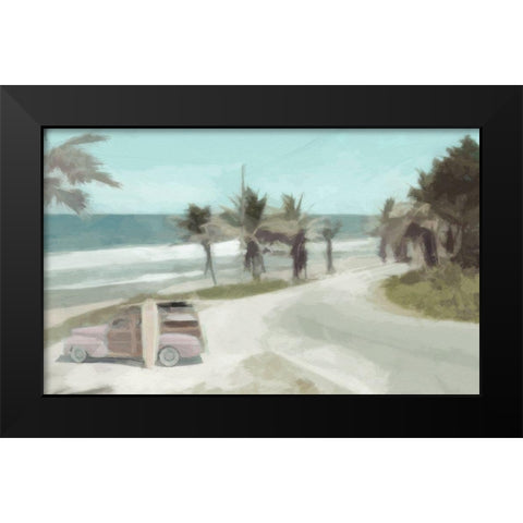 Woody  on the Coast Black Modern Wood Framed Art Print by Bay, Noah