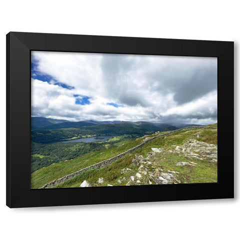 Mountain  View Black Modern Wood Framed Art Print with Double Matting by Bay, Noah