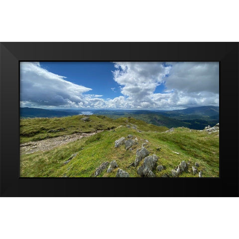 Highland  Path panel Black Modern Wood Framed Art Print by Bay, Noah
