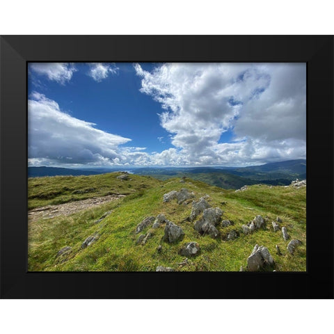 Highland  Path landscape Black Modern Wood Framed Art Print by Bay, Noah