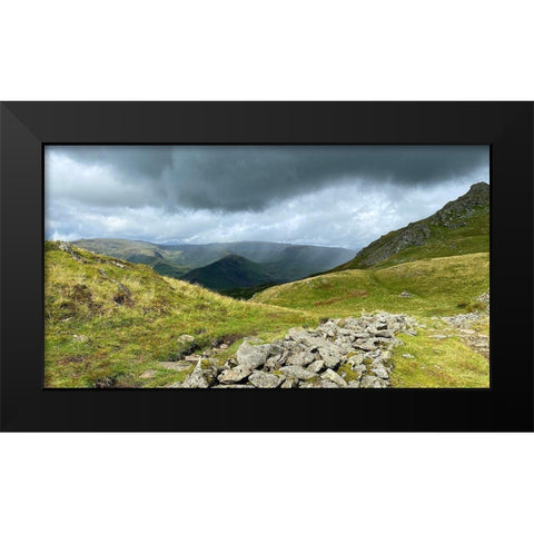 Mountain  Road Black Modern Wood Framed Art Print by Bay, Noah