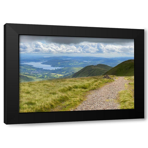 Green  Overlook Black Modern Wood Framed Art Print by Bay, Noah