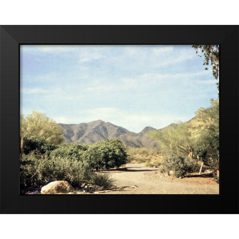 Desert Path Black Modern Wood Framed Art Print by Grafitee Studios