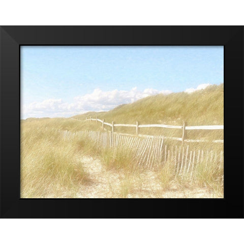 Seagrass  Dunes Black Modern Wood Framed Art Print by Grafitee Studios