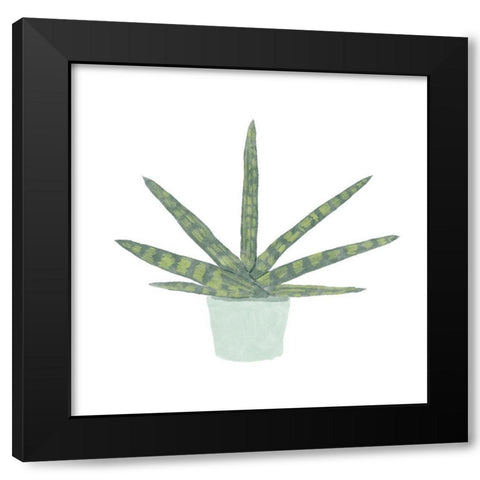 Snake  Plant V Black Modern Wood Framed Art Print by Bannarot
