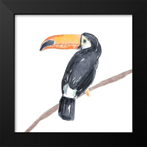 Tropical  Toucan II Black Modern Wood Framed Art Print by Bannarot
